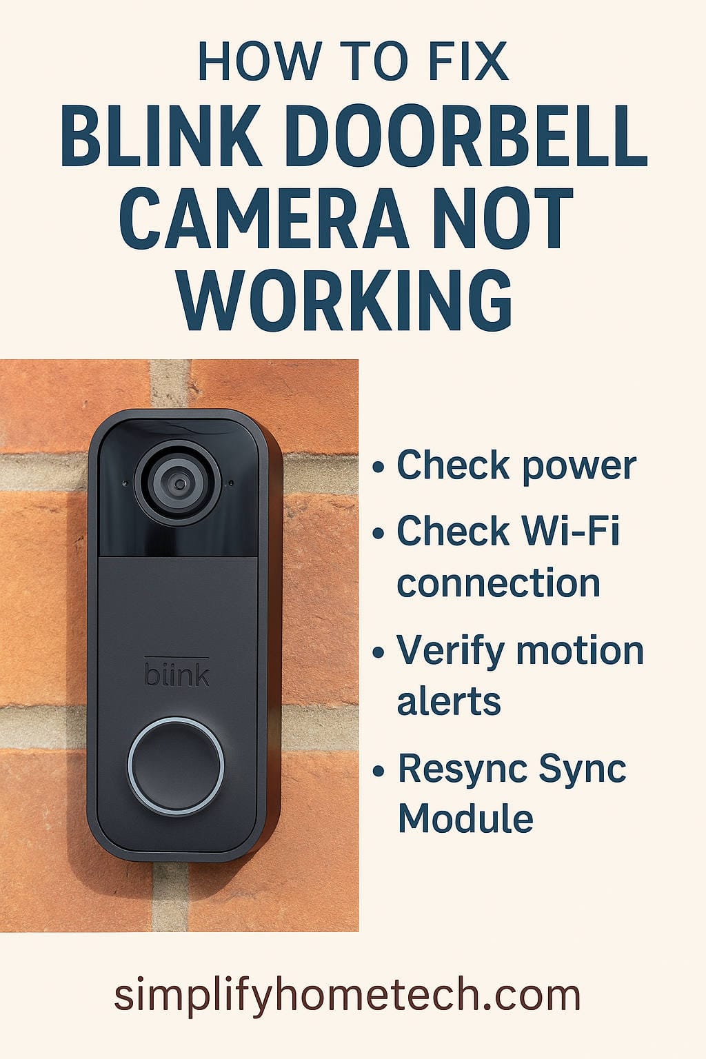 Blink Doorbell Camera Not Working? Fix It Fast