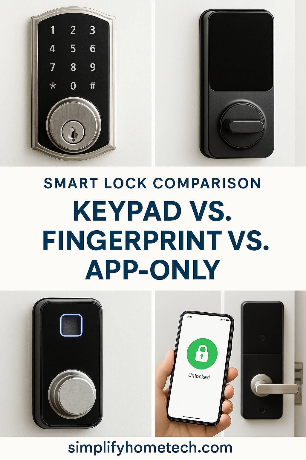 Keypad vs. Fingerprint vs. App-Only Smart Locks